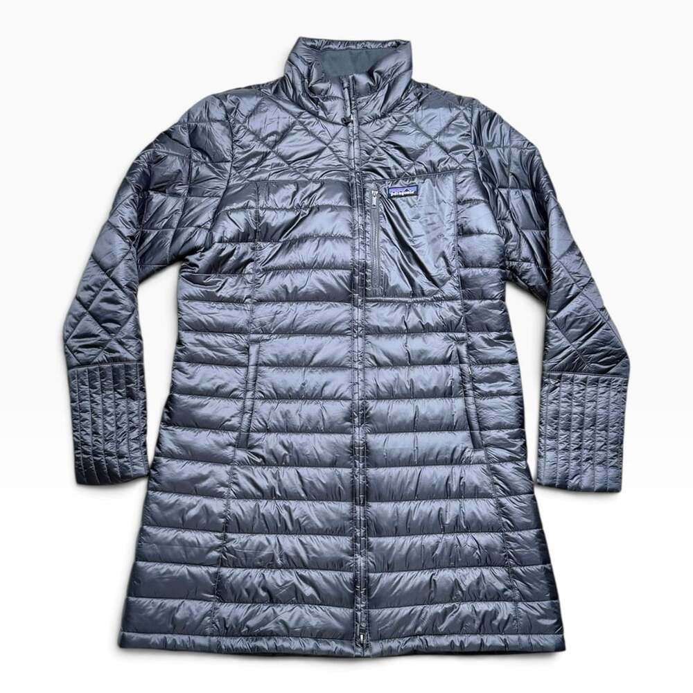 Patagonia Women’s XL Gray Long Quilted Insulated Puffer Coat Full Zip